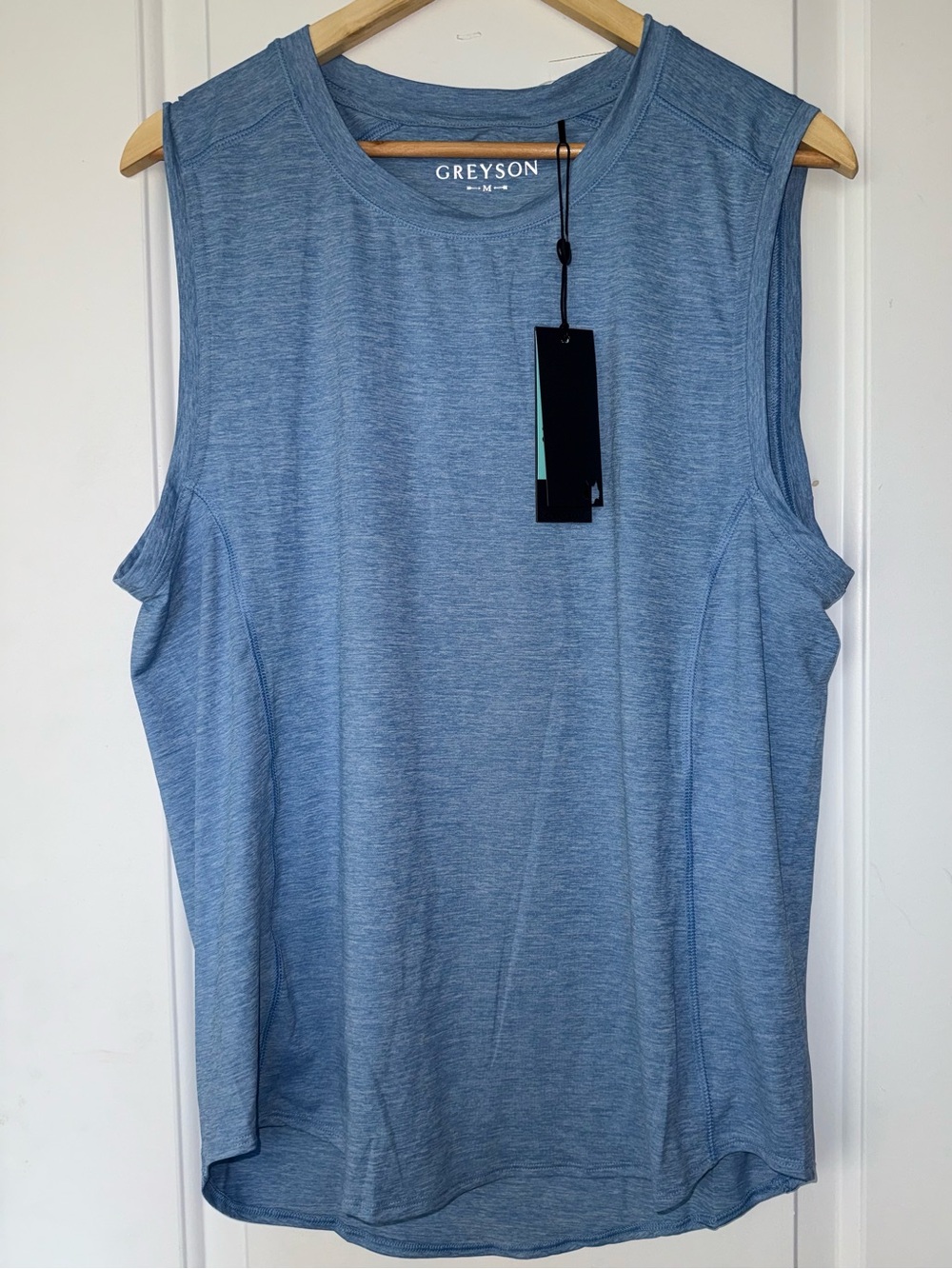 Greyson Men's Light Blue Heather Sleeveless Tank - Picture 3 of 6